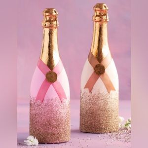 Glitterville Champagne Bottle Display